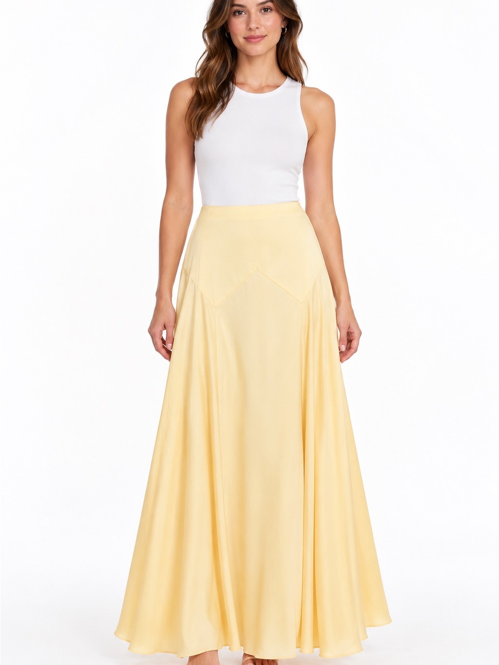 Petal & pup • NWT Pale Yellow Maxi Skirt - Elegant Flowing Skirt